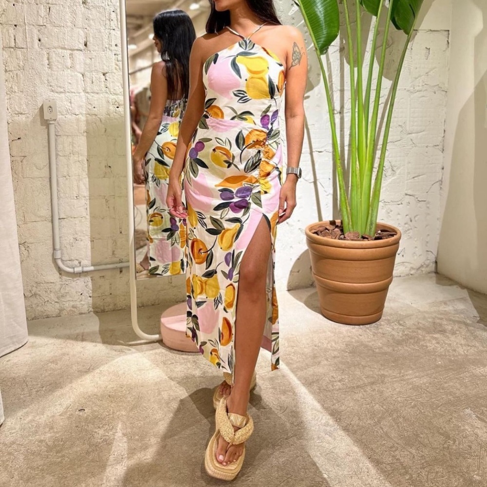 FARM Rio Midi Fruits Dress Size M